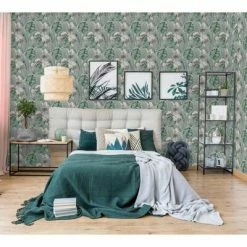 DUTCH WALLCOVERINGS Papier peint Eden Gris et vert clair -Papiers peints Soldes image 6 442571