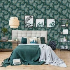 DUTCH WALLCOVERINGS Papier peint Onyx Vert et doré -Papiers peints Soldes image 6 442578